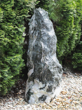 Quellstein Marmor Artik green 125cm Naturstein Gartenbrunnen Springbrunnen Komplettset
