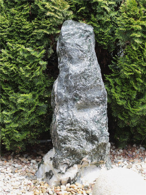 Quellstein Marmor Artik green 125cm Naturstein Gartenbrunnen Springbrunnen Komplettset