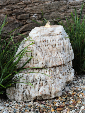 Quellstein Onyx Marmor 75cm Naturstein Gartenbrunnen Springbrunnen Set