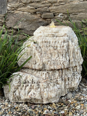 Quellstein Onyx Marmor 75cm Naturstein Gartenbrunnen Springbrunnen Set