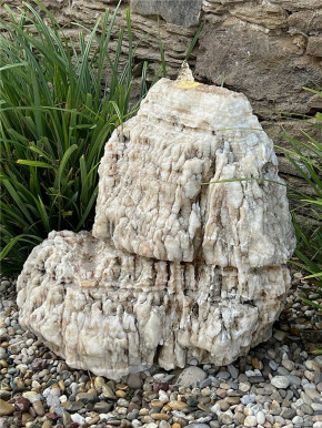 Quellstein Onyx Marmor 75cm Naturstein Gartenbrunnen Springbrunnen Set