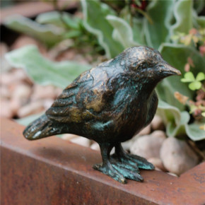 NEU! Bronzefigur Vogel stehend 6cm Bronze Gartenfigur Rottenecker