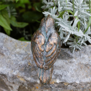 NEU! Bronzefigur Vogel stehend 6cm Bronze Gartenfigur Rottenecker