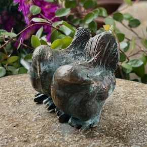 Bronzefigur Vogelpaar sitzend Miniatur Bronze Skulptur Rottenecker