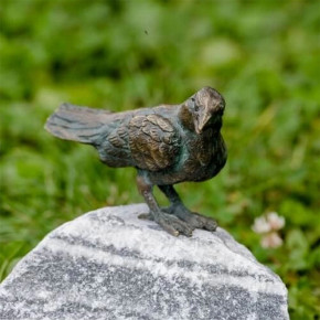 NEU! Bronzefigur Vogel stehend 12cm Bronze Gartenfigur Rottenecker