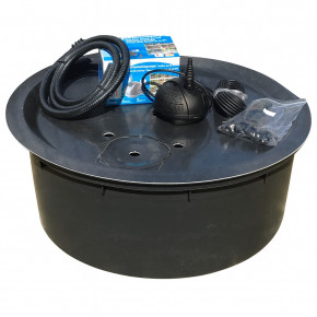 Cortenstahl Wasserschale 80 mit Sprudelquelle Edelrost Gartenbrunnen Komplettset