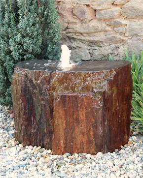 Quellstein Schiefer L80cm mit Quellschale Gartenbrunnen Springbrunnen Komplettset