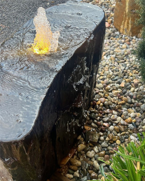 Quellstein Schiefer L80cm mit Quellschale Gartenbrunnen Springbrunnen Komplettset