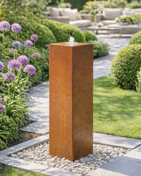 Metall Quellsäule 100 cm anthrazit Gartenbrunnen Springbrunnen Komplettset