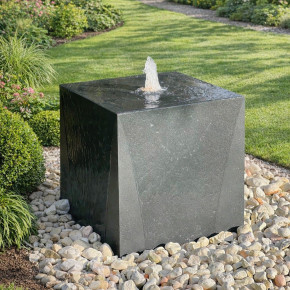 Metall Brunnen Würfel 50 cm anthrazit Gartenbrunnen Springbrunnen Komplettset
