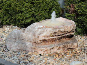 Quellstein Onyx Marmor L120cm mit Quellschale Gartenbrunnen Springbrunnen Komplettset