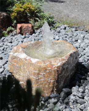Quellstein Marmor L70cm mit Quellschale Gartenbrunnen Springbrunnen Komplettset
