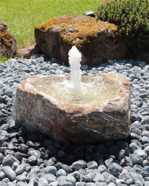 Quellstein Marmor L70cm mit Quellschale Gartenbrunnen Springbrunnen Komplettset
