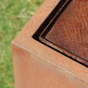 Cortenstahl Wassertisch 200x100x30cm Gartenbrunnen Springbrunnen Edelrost Design