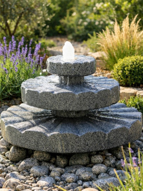 Granit Pyramide Zichi 48 Granitbrunnen Gartenbrunnen Springbrunnen Komplettset