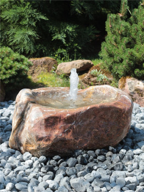 Quellstein Marmor L90cm mit Quellschale Gartenbrunnen Springbrunnen Komplettset
