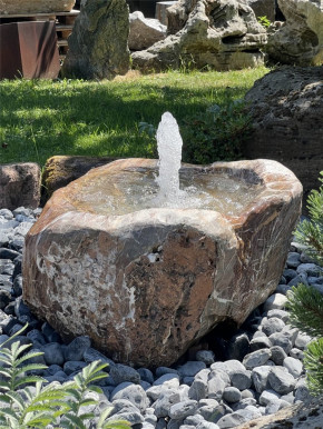 Quellstein Marmor L90cm mit Quellschale Gartenbrunnen Springbrunnen Komplettset