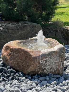 Quellstein Marmor L90cm mit Quellschale Gartenbrunnen Springbrunnen Komplettset