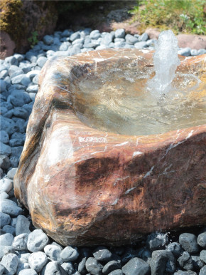 Quellstein Marmor L90cm mit Quellschale Gartenbrunnen Springbrunnen Komplettset