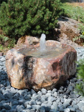 Quellstein Marmor L90cm mit Quellschale Gartenbrunnen Springbrunnen Komplettset