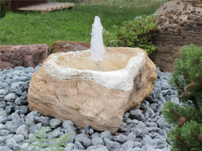 Quellstein Marmor L85cm mit Quellschale Gartenbrunnen Springbrunnen Komplettset