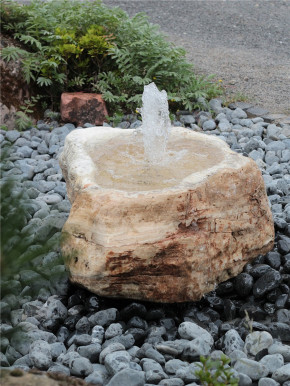 Quellstein Marmor L85cm mit Quellschale Gartenbrunnen Springbrunnen Komplettset