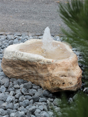 Quellstein Marmor L85cm mit Quellschale Gartenbrunnen Springbrunnen Komplettset