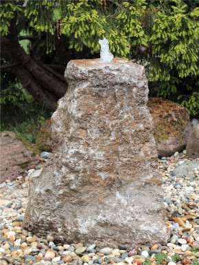 Quellstein Muschelkalk 85cm Naturstein Gartenbrunnen Springbrunnen Komplettset