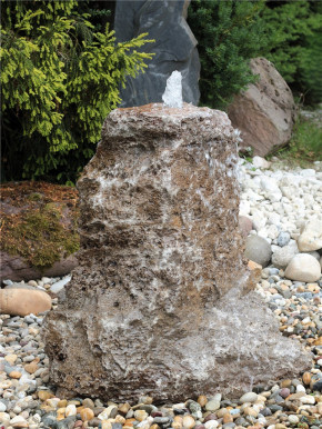 Quellstein Muschelkalk 85cm Naturstein Gartenbrunnen Springbrunnen Komplettset
