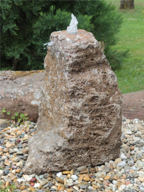 Quellstein Muschelkalk 85cm Naturstein Gartenbrunnen Springbrunnen Komplettset