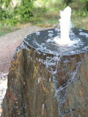 Quellstein Schiefer 55cm mit Quellschale Naturstein Gartenbrunnen Springbrunnen Komplettset