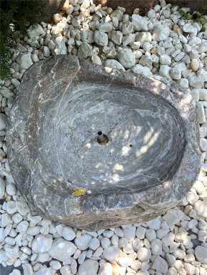 Quellstein Marmor L70cm mit Quellschale Gartenbrunnen Springbrunnen Komplettset