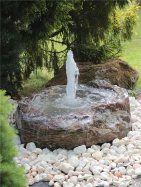 Quellstein Marmor L70cm mit Quellschale Gartenbrunnen Springbrunnen Komplettset