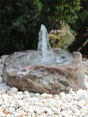 Quellstein Marmor L70cm mit Quellschale Gartenbrunnen Springbrunnen Komplettset