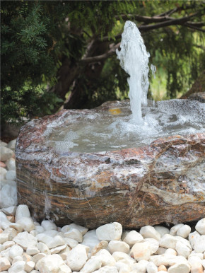 Quellstein Marmor L70cm mit Quellschale Gartenbrunnen Springbrunnen Komplettset
