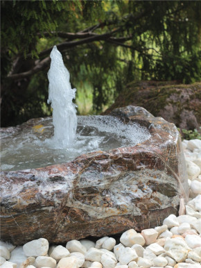 Quellstein Marmor L70cm mit Quellschale Gartenbrunnen Springbrunnen Komplettset