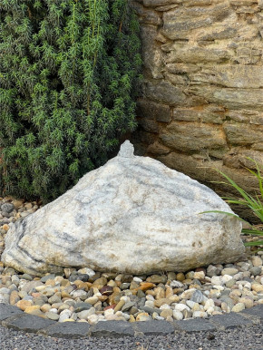 Quellstein Zebra Marmor weiß L80cm Naturstein Gartenbrunnen Springbrunnen Komplettset