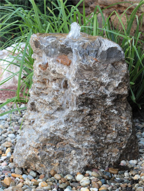 Quellstein Muschelkalk 60cm Naturstein Gartenbrunnen Springbrunnen Komplettset
