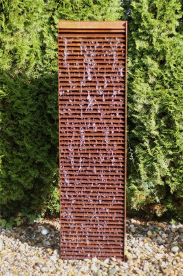 Cortenstahl Wasserwand Lamelle 150cm Edelrost Gartenbrunnen Komplettset