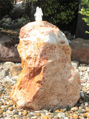 Quellstein Monolith Onyx Marmor 70cm Gartenbrunnen Springbrunnen Komplettset
