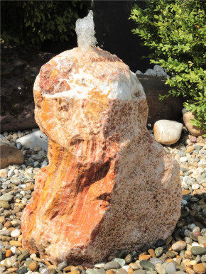 Quellstein Monolith Onyx Marmor 70cm Gartenbrunnen Springbrunnen Komplettset