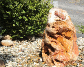 Quellstein Monolith Onyx Marmor 70cm Gartenbrunnen Springbrunnen Komplettset