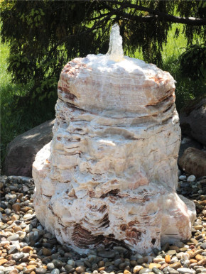 Quellstein Monolith Onyx Marmor 70cm Gartenbrunnen Springbrunnen Komplettset