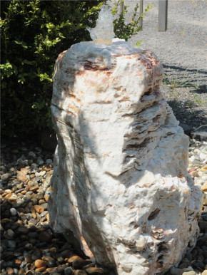 Quellstein Monolith Onyx Marmor 70cm Gartenbrunnen Springbrunnen Komplettset