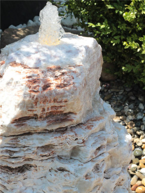 Quellstein Monolith Onyx Marmor 70cm Gartenbrunnen Springbrunnen Komplettset