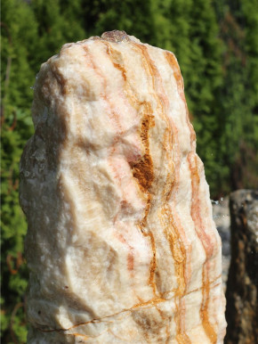 Quellstein Monolith 142cm Onyx Marmor Gartenbrunnen Springbrunnen Komplettset