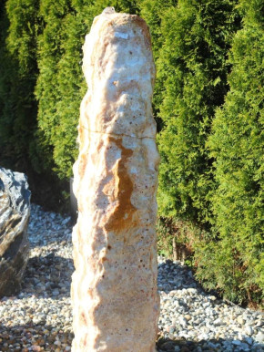 Quellstein Monolith 142cm Onyx Marmor Gartenbrunnen Springbrunnen Komplettset