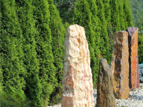 Quellstein Monolith 142cm Onyx Marmor Gartenbrunnen Springbrunnen Komplettset